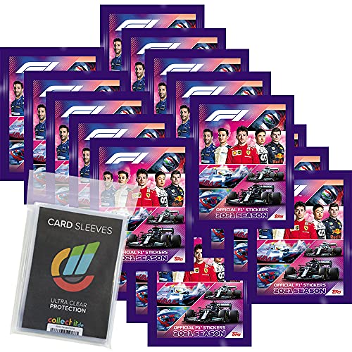 Collect-it 2021 Formula 1 Saison - Sammelsticker - Bundel mit 20 Tüte + 40 Hüllen Sleeves von Collect-it