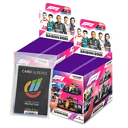 Collect-it Formula 1 Saison 2021 - Sammelsticker - Bundel mit 2 Display (100 Tüte) + 40 Hüllen Sleeves von Collect-it