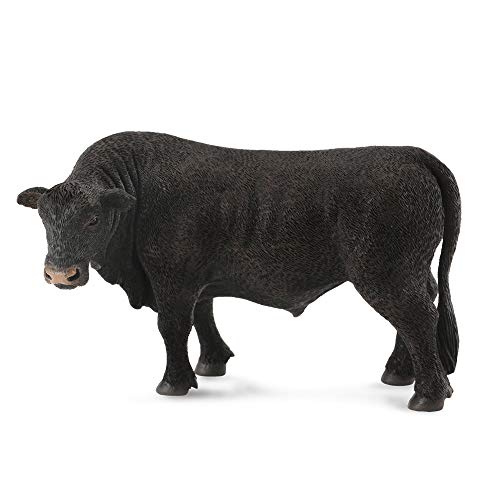 Collecta -Black 88507 Angus Bull Deqube Tierfigur, massiv, Schwarz, 11,9 cm L x 6,7 cm H von Collecta