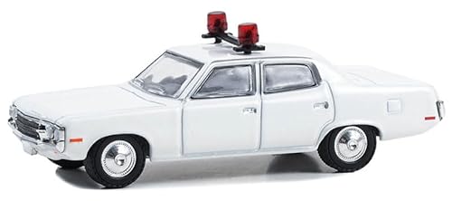 Greenlight 43011L Hot Pursuit - 1971-78 AMC Matador Police Cruiser, Weiß (Hobby Exclusive) mit Lichtleiste, Maßstab 1:64, Druckguss von Collectibles