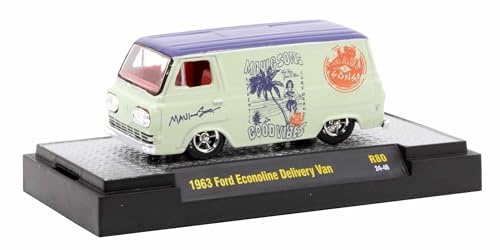 M2 Machines Detroit Muscle Maßstab 1:64 Druckguss 32600-80 24-46 1963 Maui and Sons Econoline Lieferwagen von Collectibles