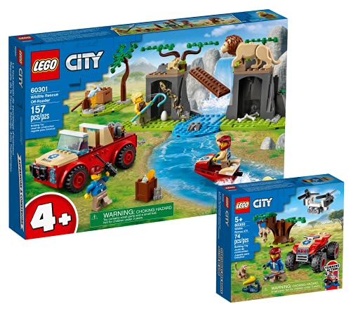 Lego City Tierrettungs-Geländewagen 60301 + Tierrettungs-Quad 60300 - Baukasten für Kinder ab 4 Jahren von Collectix