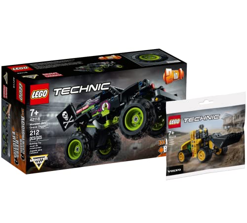 Lego Set - Lego Technic Monstertruck Monster Jam Grave Digger 42118 + Polybag Volvo Radlader 30433 von Collectix