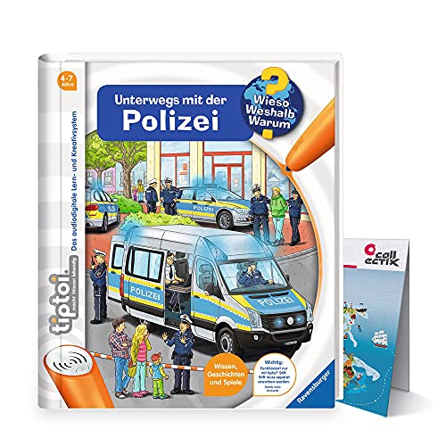 Ravensburger tiptoi Buch - Unterwegs mit der Polizei + Kinder Wimmel-Weltkarte | 4-7 Jahre von Collectix