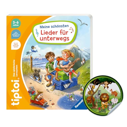 Ravensburger tiptoi Buch - Meine schönsten Lieder für unterwegs + Kinder Tier-Sticker | Kinderlieder 4-7 Jahre von Collectix