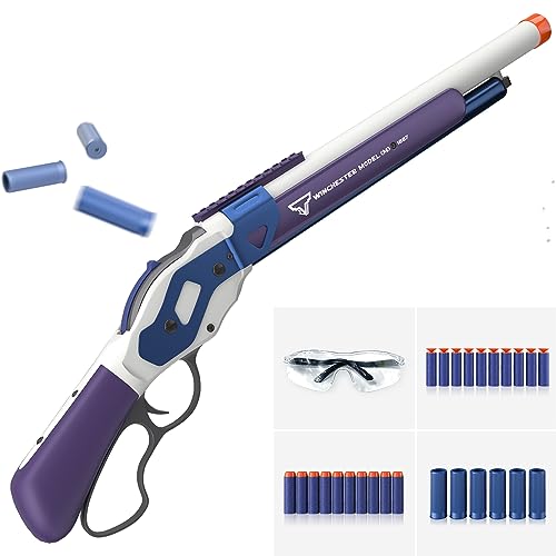 Soft Foam Bullet Blaster Toy, Toy Gun Soft Bullet Shot Toy Foam Blaster with Shell Ejecting, Suitable for Teenagers from 12 Years, Commander RD-6 Blaster, 24 Nerf Darts, 7-Dart Rotationstrommel von Colliford