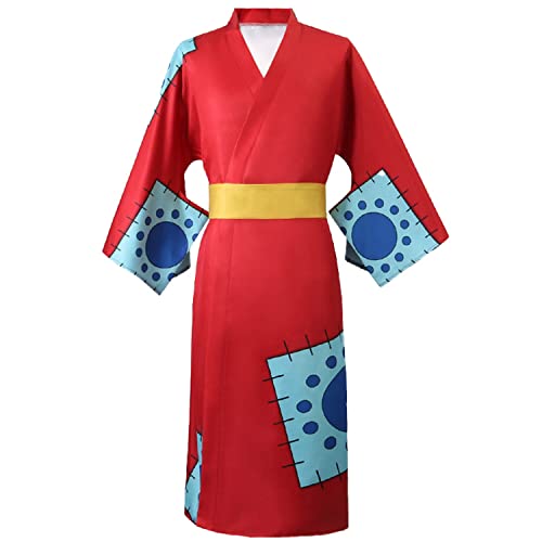 Anime Cosplay Kostüm Anime Deluxe Umhang Robe Kimono Halloween Outfit Set, Rot/Ausflug, einfarbig (Getaway Solids), Large von Colonghsou