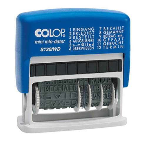 Colop mini info-dater S120/WD Datumsstempel 47 x 4mm (B x H) Blau, Grau von Colop