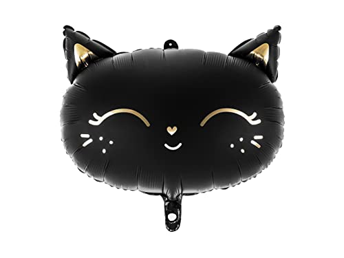 Folienballon Katze 48x36cm Helium Luftballon Partyballon Kindergeburtstag Ballon Deko Party schwarz/PartyDeco 1 Ballon XXL - Cat 48cm von PartyDeco