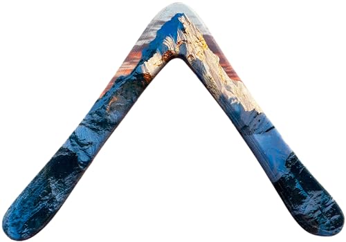 Everest Boomerang, handgefertigtes Sperrholz aus Finnland, mit Mount Everest-Kunst, langlebiges und leichtes Design von Colorado Boomerangs