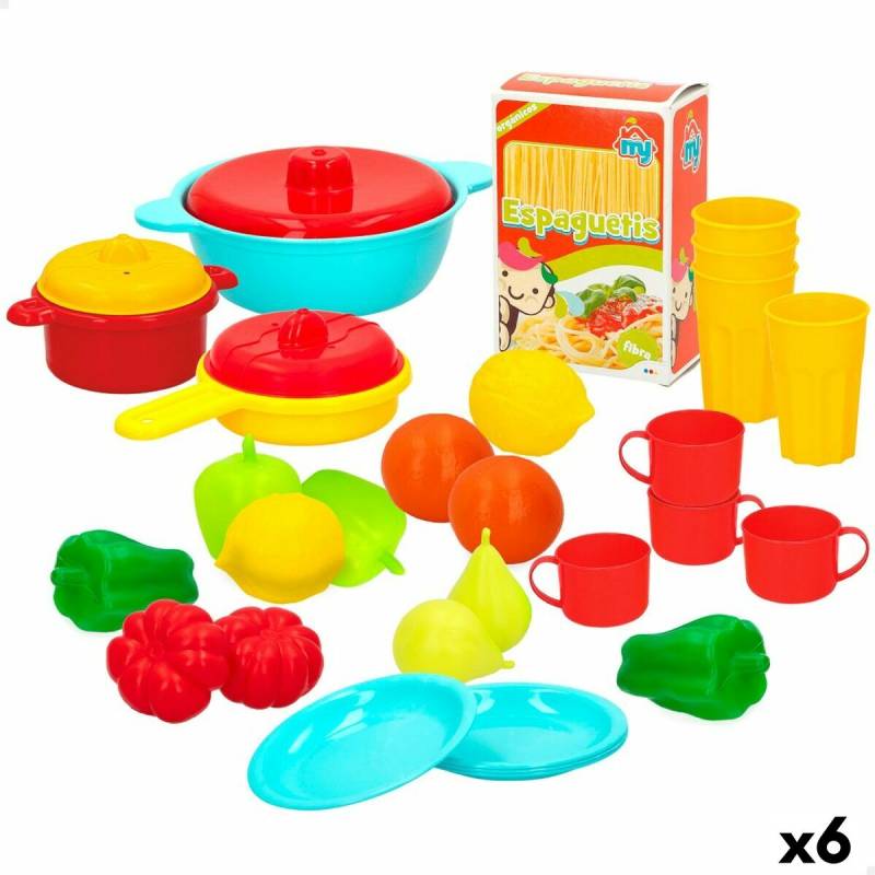 Kit aus Spielzeuglebensmittel Colorbaby Geschirr und Küchenutensilien 31 Stücke (6 Stück) von Colorbaby