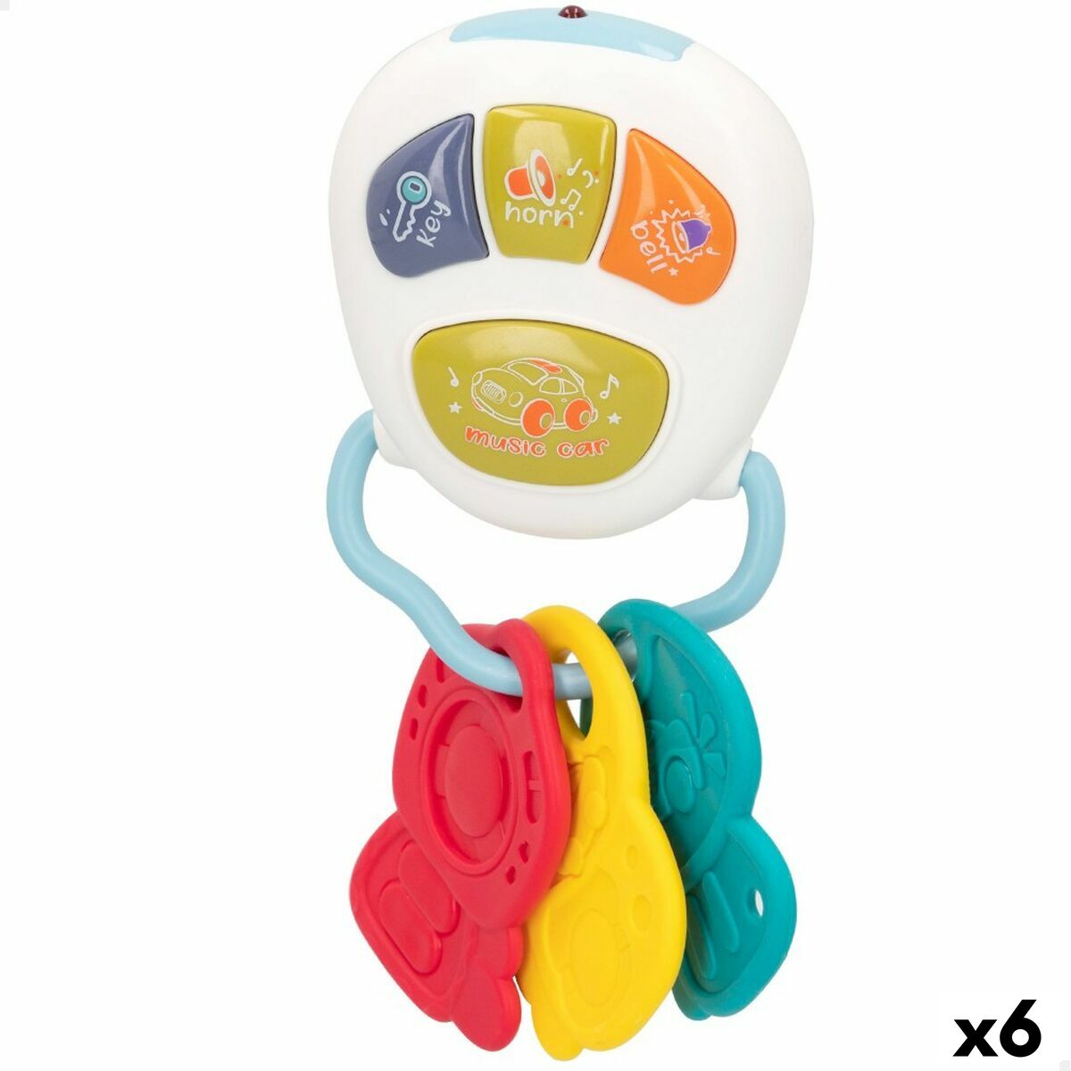 Musik-Rassel Colorbaby Schlüsselanhänger 8 x 17,5 x 6,5 cm (6 Stück) von Colorbaby