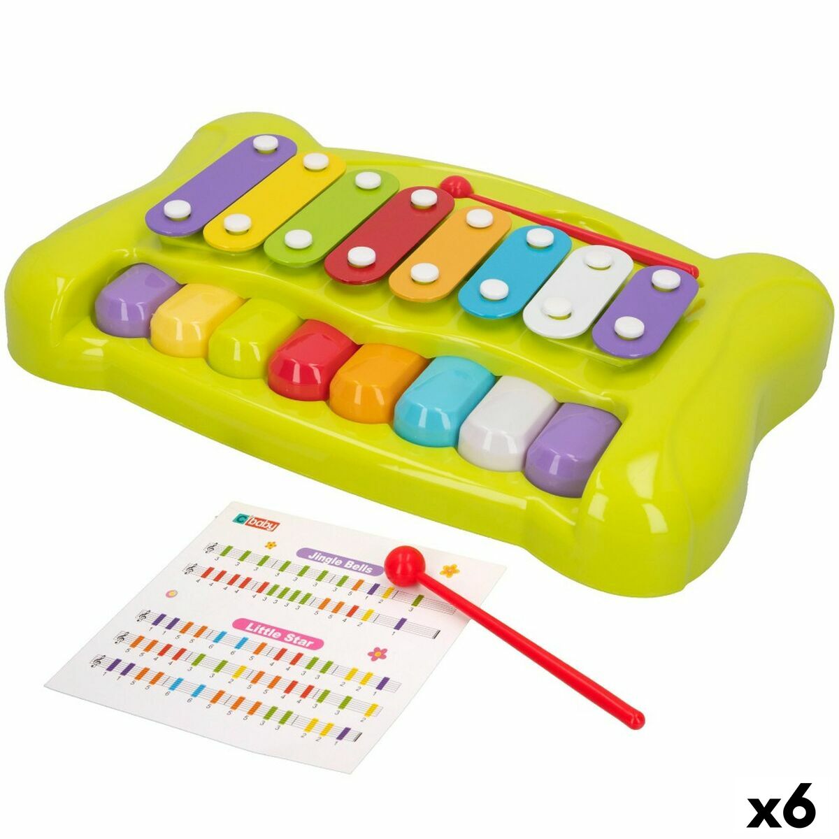 Musik-Spielzeug Colorbaby Metall Kunststoff 34 x 6 x 21 cm (6 Stück) von Colorbaby