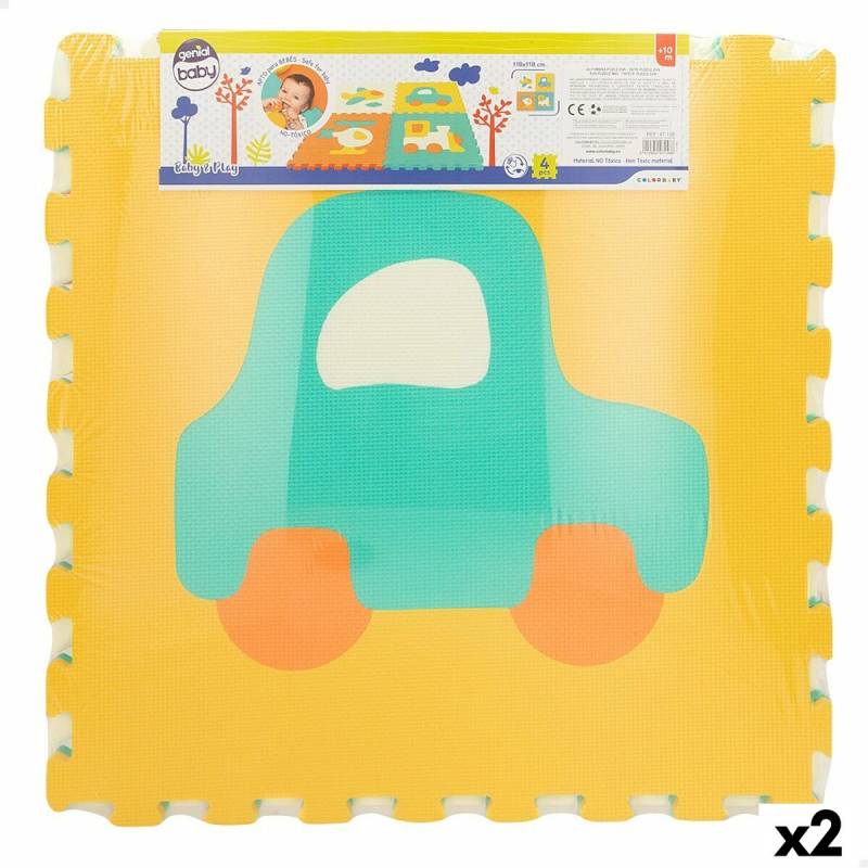 Puzzleteppich Colorbaby 4 Stücke Fahrzeuge 118 x 118 cm EVA (2 Stück) von Colorbaby