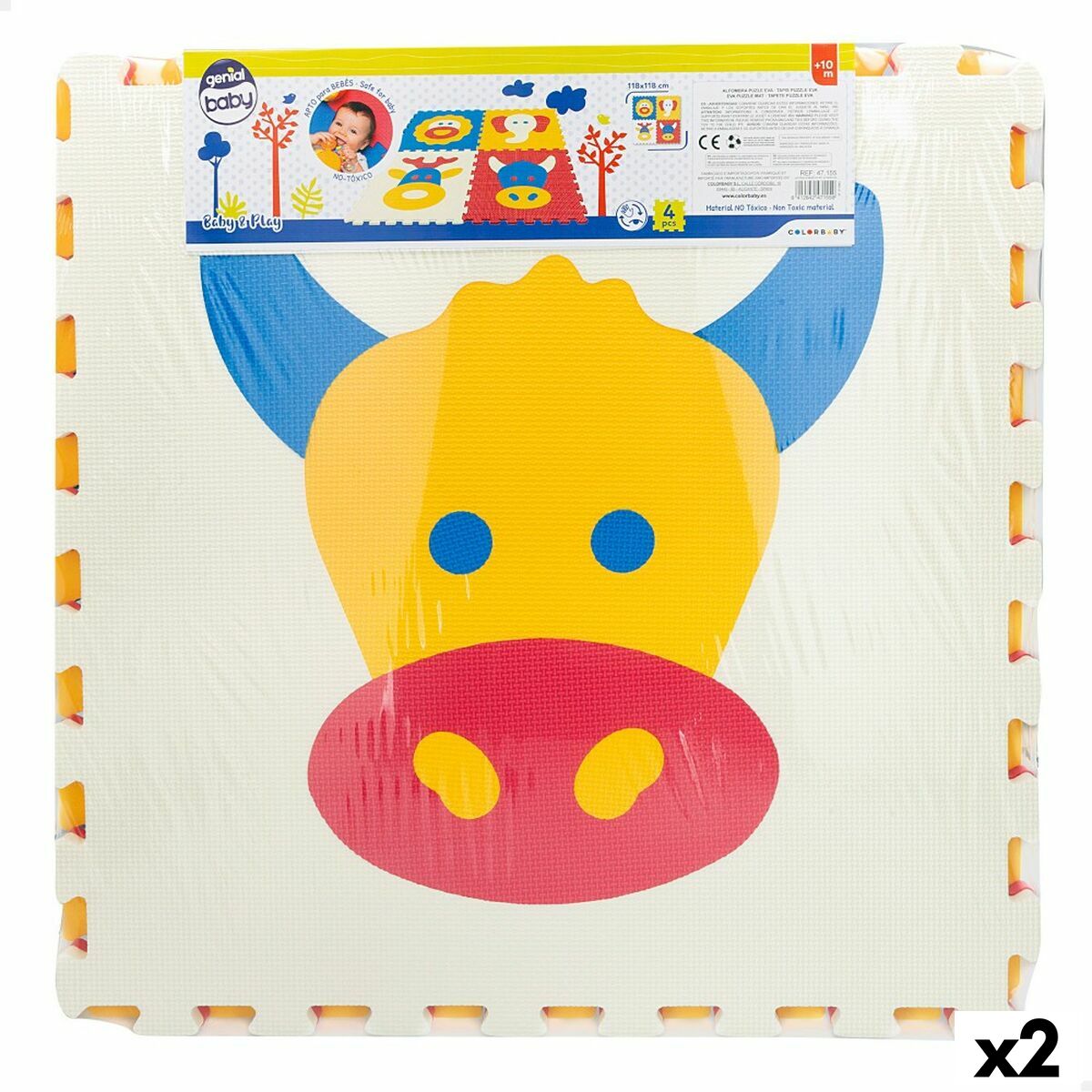 Puzzleteppich Colorbaby 4 Stücke tiere 118 x 118 cm EVA (2 Stück) von Colorbaby