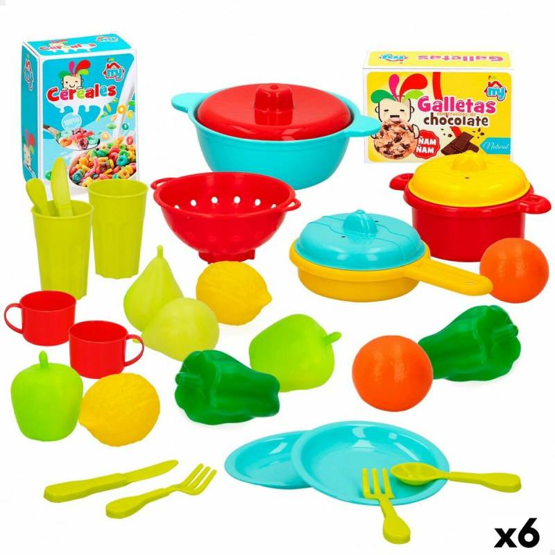 Kit aus Spielzeuglebensmittel Colorbaby Geschirr und Küchenutensilien 31 Stücke (6 Stück) von Colorbaby