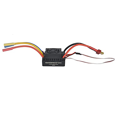 Colorful Elektronik 60A Brushless ESC Elektrischer Speed Controller Wasserdichter Geschwindigkeitsregler mit BEC für 1/10 RC Auto - Niederspannungs-Abschaltschutz, Überhitzungsschutz(Schwarz) von Colorful Elektronik