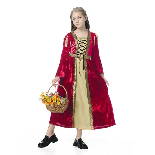 Colorful House Renaissance-Kleid für Mädchen, mittelalterliches Kleid, königliche Prinzessin, Kinderkostüm für Halloween von Colorful House