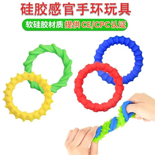 Colorich 4 Stück Fidget Toys Kinder Sensorischen Armbänder, Adhs Spielzeug, Anti Stress Spielzeug, Autismus Spielzeug Stressabbau Spielzeug, Emotional Beruhigendes Spielzeug für Kinder Erwachsene von Colorich ㅤ