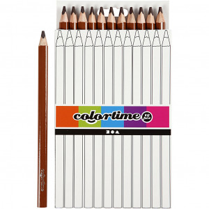 Colortime Buntstifte, Braun, L 17,45 cm, Mine 5 mm, JUMBO, 12 Stk/ 1 P von Colortime