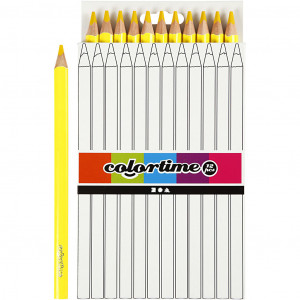 Colortime Buntstifte, Gelb, L 17,45 cm, Mine 5 mm, JUMBO, 12 Stk/ 1 Pc von Colortime