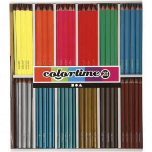 Colortime Buntstifte, Metallic-Farben, Neonfarben, L 17,45 cm, Mine 3 von Colortime