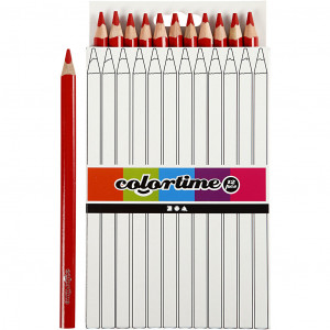 Colortime Buntstifte, Rot, L 17,45 cm, Mine 5 mm, JUMBO, 12 Stk/ 1 Pck von Colortime