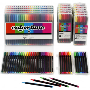 Colortime Fineliner, Strichstärke: 0,6-0,7 mm, 18 Pck., sortierte Farb von Colortime