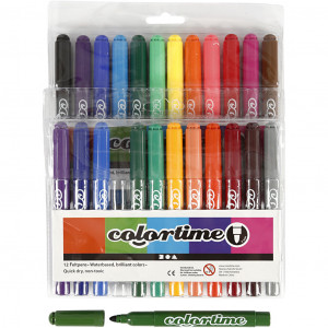 Colortime Stifte, Sortierte Farben, Strichstärke 5 mm, 24 Stk/ 1 Pck von Colortime