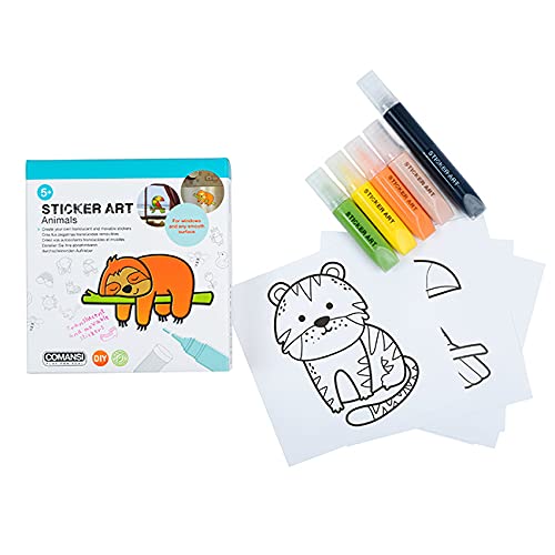 Comansi - Faultier Bär, Elefant, Tiger, Tucan STICKER ART BASIC ANIMALES: Erstellen Sie Ihre eigenen 3D-Aufkleber (1) von Comansi