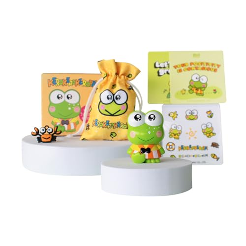 Comansi Y90432 Hello Kitty und Freunde Keroppi Figur, bunt: Figur, inkl. 2 Postkarten, Sticker-Blatt, Baumwollsack, Charm, ideal für Kids, ca. 6 cm hoch von Comansi