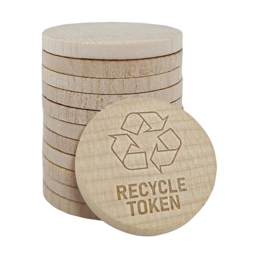 CombiCraft Trinkflaschenchips aus Holz, Ø 29 mm, Recycling-Token, 100 Stück von CombiCraft