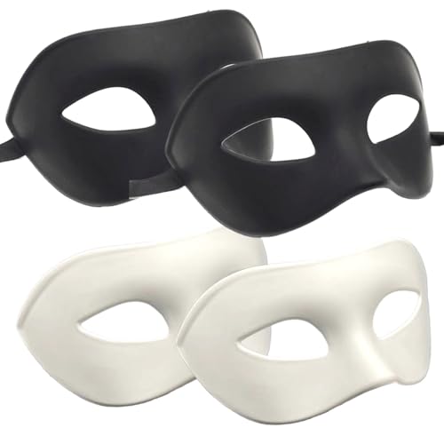 2 PCs Maskerade -Maske Halbgesicht DIY Leere Maske mit Bändern für Männer, Frauen Leichte komfortable Halloween -Maske für Ball Proms Cosplay (schwarz), Leere Maske, DIY -Maske von Comebachome