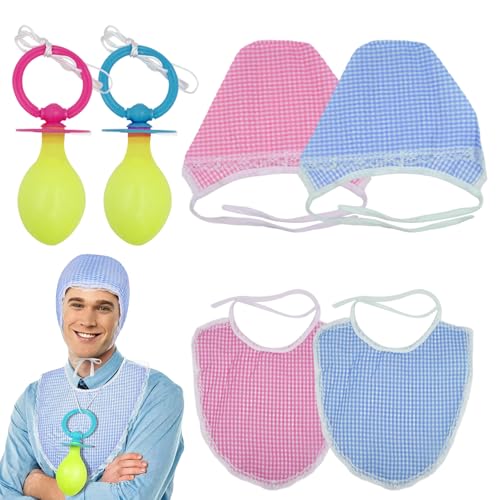 2 Set erwachsene Babykostüm, süßer lustiger Schnuller mit Schürze, Halloween Cosplay -Kostüm für Partyspaß, erwachsene Babykleidung 2 Set erwachsene Babykostüm, süßer lustiger Schnuller mit Schürze, Halloween Cosplay -Kostüm für Partyspaß, erwachsene Babykleidung von Comebachome