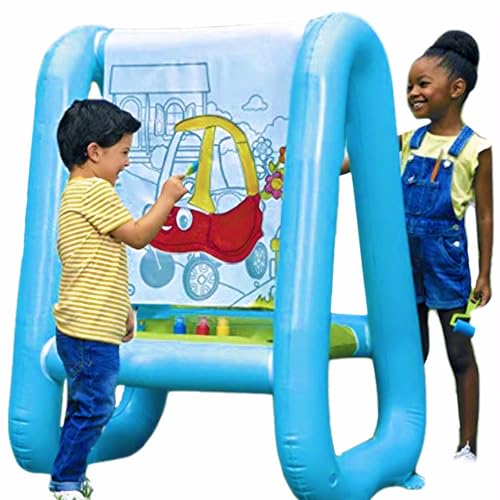 Aufblasbare Staffelei, 47x35 -Zoll PVC PVC aufblasbare Kinderstaffner, waschbarer Riesestrudel, wiederverwendbare Farbe und Spiel Hinterhofstrussel für Kinder im Freien (Kunstartikel nicht enthalten) von Comebachome