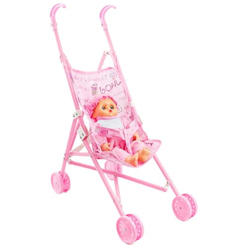 Babypuppenwagen, 56 cm/22 Zoll faltbarer Spielzeugwagen mit einer Möglichkeit, Babypuppe, Babypuppen -Kinderwagen -Puppenwagen für Kleinkinder, so tun, als spielen Spielzeug, Spielzeug zu spielen von Comebachome