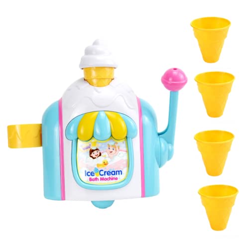 Bad Bubble Machine, EIS Bubble Maker Badespielzeug mit 4 Eiszapfen, Bubble Trepble Cake Play Set, Bubble Maker für Badewannenmädchen Jungen von Comebachome