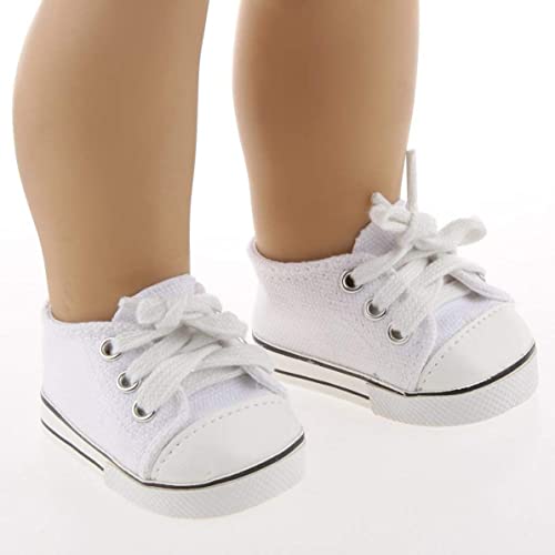 Comebachome 1Pair Puppenschuhe weiß lässige Skateboardschuhe Schuhe Schuhe Schuhe für 18 Zoll Puppen Kinder Geschenkspielzeug, Mini -Puppenschuhe, Puppen -Turnschuhe von Comebachome