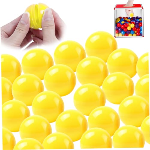 Comebachome Bingokugeln, 50pcs 4 cm Plastik Hohlhöhle Bingokugel, Öffnen Lotteriekugeln, lebendige Gewinnspielkugeln für Lotteriekugel -Maschine Partyspiel (Gelb) von Comebachome