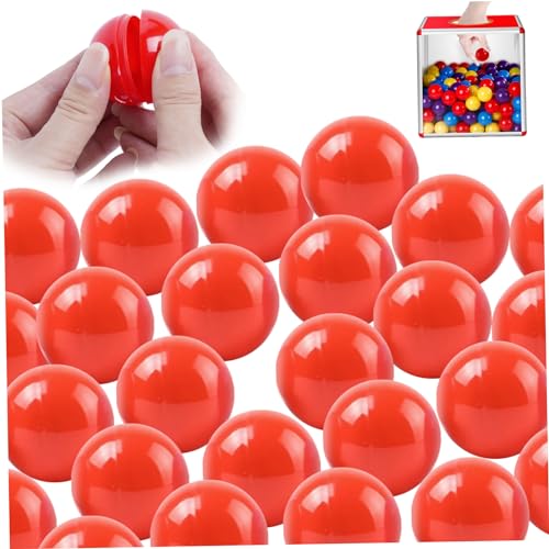 Comebachome Bingokugeln 50pcs hohl PP 1,57 Zoll Lotteriekugeln Glatte lebhafte Gewinnspielkugeln runden Lotteriekugeln für Lotteriekugelmaschine Party, Rot, Bingokugeln, Lotteriekugeln von Comebachome