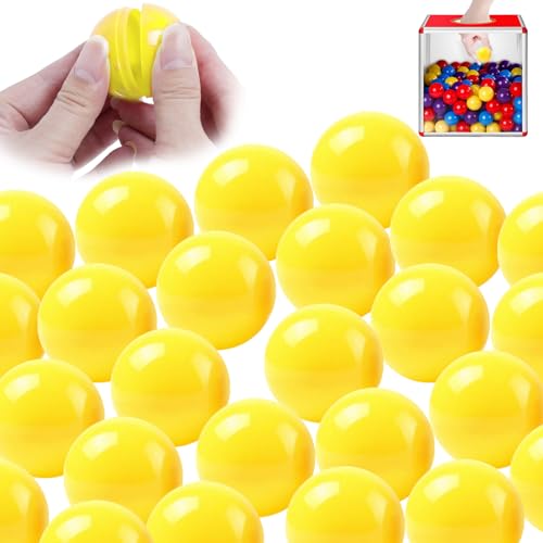 Comebachome Bingokugeln 50pcs hohlen PP 1,57 -Zoll -Lotteriekugeln Glatte lebhafte Gewinnspielkugeln runden Lotteriekugeln für Lotteriekugelmaschine Party, Gelb, Bingokugeln, Lotteriekugeln von Comebachome