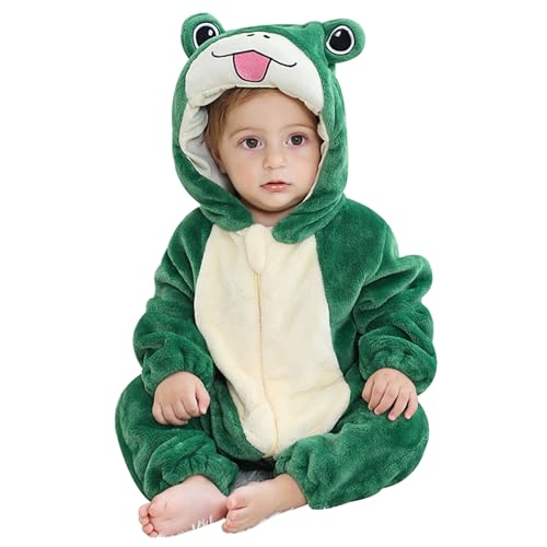 Comebachome Frosch -Strampler Baby, Flanell mit Kapuzefrosch -Pyjama, Baby Frosch -Strampler von Comebachome