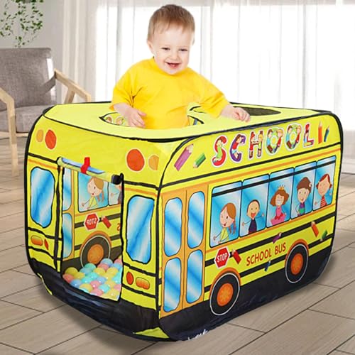 Comebachome Kids UP Play Tent, 44x26x30in Schulbus auf Kinder für Kinder, faltbares Spielhaus, Spielzelte für Kleinkinder 1-3 Weihnachten Geburtstag von Comebachome