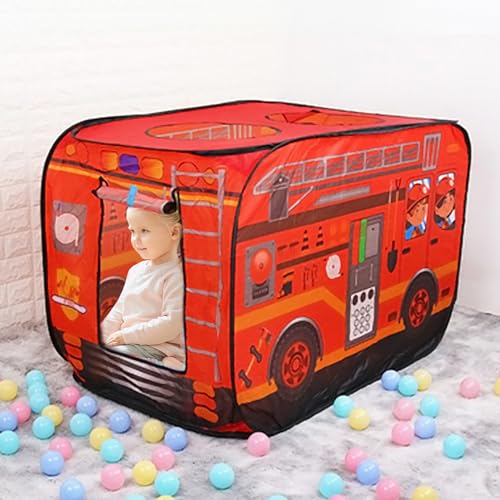 Comebachome Kids Up Play Tent, 44x26x30in Fire Truck Up Zelt für Kinder, faltbares Spielhaus, Spielzelte für Kleinkinder 1-3 Weihnachten Geburtstag von Comebachome