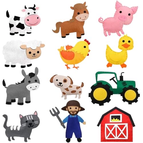 Comebachome Nähen von Kits für Kinder, 1 Set niedliche Tiere Kindernäht Kit, DIY Filztiere Craft Kit, Bildungsnähtzeuge für Anfänger Kinder (Stil 2) von Comebachome