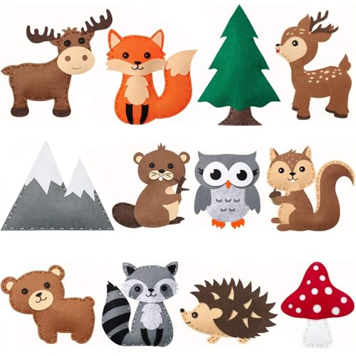 Comebachome Nähkits für Kinder, 1 Set niedliche Tiere Kindernäht Kit, DIY Filztiere Craft Kit, Bildungsnäherspielzeug für Anfänger Kinder (Stil 1) von Comebachome