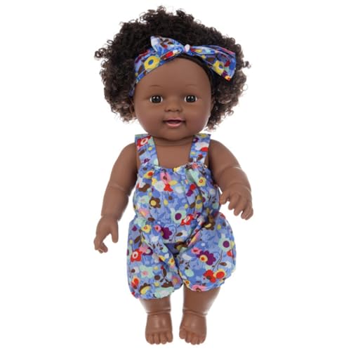 Comebachome Schwarze Babypuppen, 12 -Zoll -bewegliche gemeinsame afroamerikanische Babypuppe mit Kleidung und Stirnband, realistische Babypuppe für Kleinkinder Geburtstag Weihnachten (Stil 1) von Comebachome