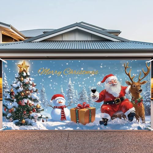 Comebachome Weihnachtsgarage -Tür -Tür Banner 7x16 ft Frohe Weihnachten Garagentür Cover verblassen. von Comebachome