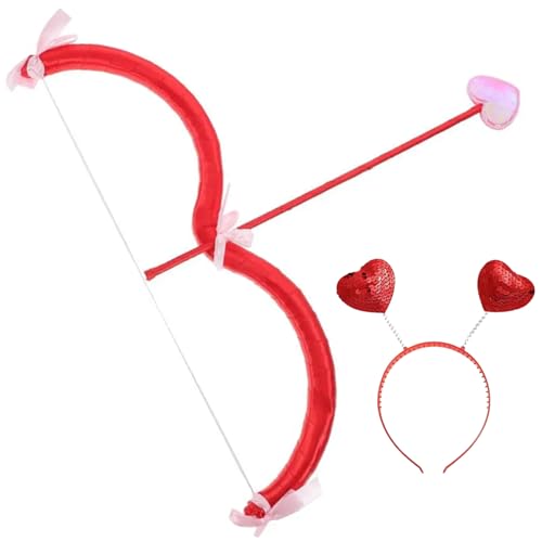 Cupid -Kostüm, Amorbogen und Pfeil mit Herzstirnband, Valentinstag Cupid -Kostüm -Accessoire für Halloween -Weihnachts -Cosplay -Party (Stil 1) von Comebachome