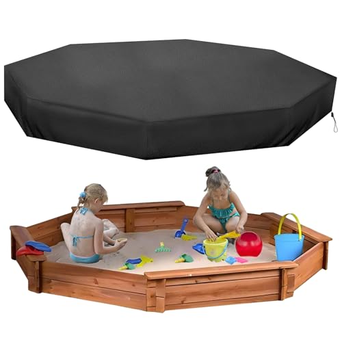 Sandkastenabdeckung, 84x78x9inch Oktagon Sandbox Abdeckung, wasserdichte staubfeste Ersatzkastenabdeckung mit Kordelkordel für den Außenbereich von Comebachome